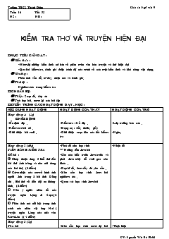 Giáo án Ngữ văn tiết 75- Kiểm tra thơ và truyện hiện đại