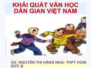 Khái quát văn học dân gian Việt Nam