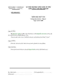 Kỳ thi chọn học sinh giỏi cấp tỉnh lớp 9 THCS - Năm học 2008-2009