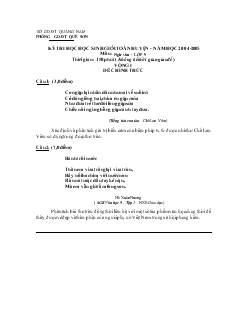 Kỳ thi học học sinh giỏi toàn huyện - Năm học 2004-2005 môn : ngữ văn - lớp 9