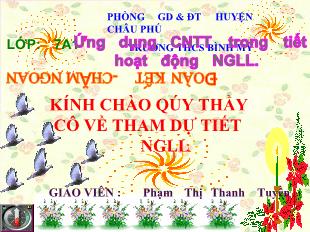 Ứng dụng CNTT trong tiết hoạt động ngoài giờ lên lớp