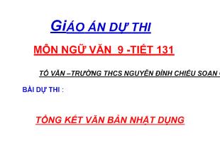 Bài dự thi : tổng kết văn bản nhật dụng