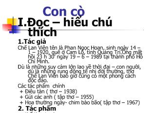 Bài giảng ngữ văn - Con cò