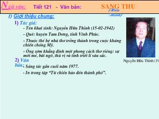 Bài giảng Ngữ văn: Tiết 121 - Văn bản: Sang thu