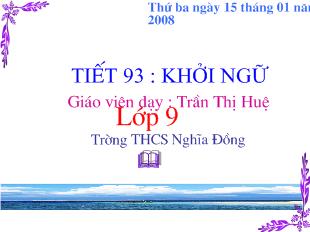 Bài giảng Tiết 93 : Khởi ngữ