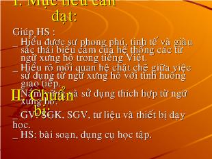 Bài giảng Tuần 4-Bài 3,4 tiết 18: xưng hô trong hội thoại