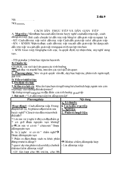 Giáo án ngữ văn 9 từ tiết 19 đến tiết 29