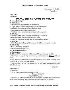 Giáo án Tiết 125: tiếng việt nghĩa tường minh và hàm ý