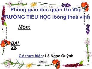 Bài giảng Bài 26: Một số loài cây sống dưới nước