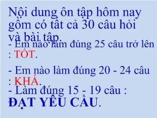 Bài giảng- Ôn tập cuối năm