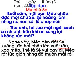 Bài giảng Tập đọc- Mưu chú Sẻ