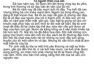 Bài giảng Tập làm văn- Tả người thân của em