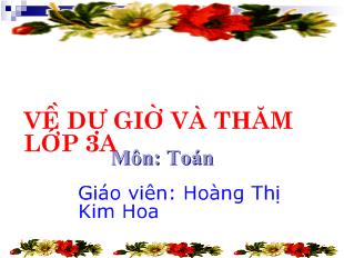 Bài giảng Toán Bài: Tính giá trị của biểu thức (tiếp theo)