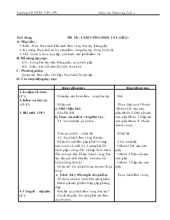 Giáo án Thủ công: Tiết 30 : LÀM VÒNG ĐEO TAY (tiết2)