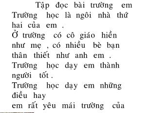 Bài giảng Bài ôn đọc Tập đọc bài trường em