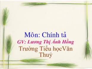 Bài giảng Chính tả: Tặng cháu