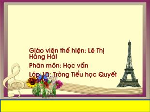 Bài giảng Học vần bài 98: uê, uy