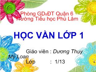 Bài giảng Học vần: oai, oay