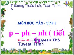 Bài giảng Môn học vần – lớp 1: p – ph – nh ( tiết 1)