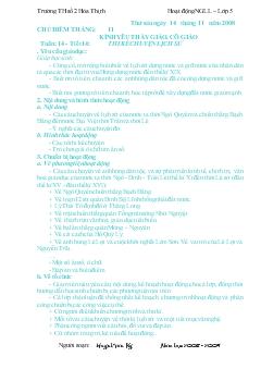 Giáo án Hoạt động ngoài giờ lên lớp tuần 14