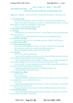 Giáo án Hoạt động ngoài giờ lên lớp tuần 22