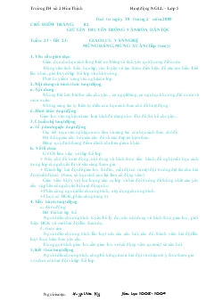 Giáo án Hoạt động ngoài giờ lên lớp tuần 23