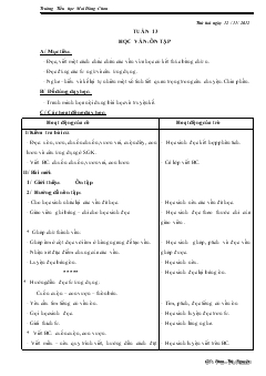 Giáo án Lớp 1 Học vần tuần 13-14-15