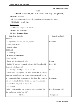 Giáo án Lớp 1 Tập viết tuần 13-14-15