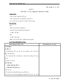 Giáo án Lớp 1 Tập Viết tuần 7