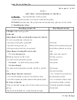 Giáo án Lớp 1 Thủ công tuần 7-8-9