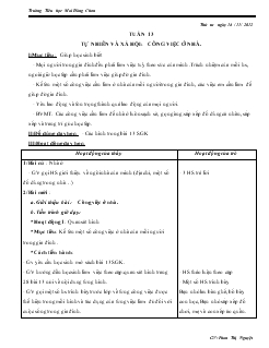 Giáo án Lớp 1 Tự nhiên xã hội tuần 13-14-15