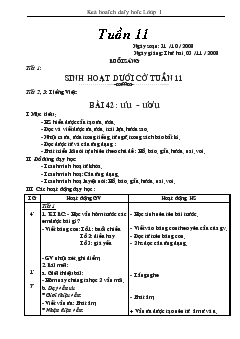 Giáo án Lớp 1 tuần 11- Tuần 15