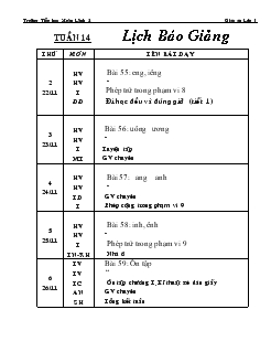 Giáo án lớp 1 tuần 14