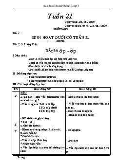 Giáo án Lớp 1 tuần 21- Tuần 25