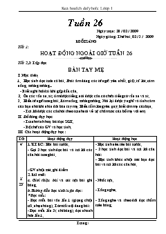 Giáo án Lớp 1 tuần 26- Tuần 30