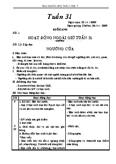 Giáo án Lớp 1 tuần 31- Tuần 35