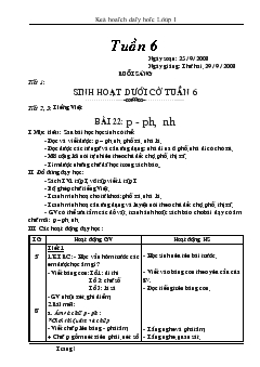 Giáo án Lớp 1 tuần 6- Tuần 10