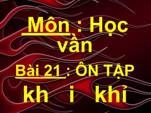 Bài giảng Môn : học vần bài 21 : ôn tập kh i khỉ