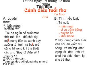 Bài giảng Tập đọc: Cánh diều tuổi thơ_ Tạ Duy Anh