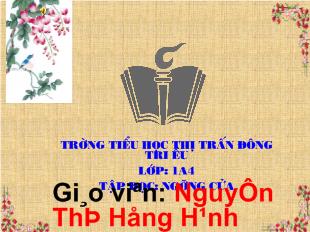 Bài giảng Tập đọc: ngưỡng cửa_ Nguyễn Thị Hồng Hạnh