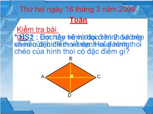 Bài giảng Toán: Diện tích hình thoi