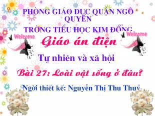 Bài giảng Tự nhiên và xã hội Bài 27: Loài vật sống ở đâu?