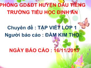 Chuyên đề : tập viết lớp 1