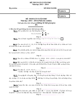ĐỀ THI TOÁN TUỔI THƠ Năm học 2013 – 2014 huyện U Minh Thượng