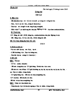 Giáo án lớp 1 năm học 2009- 2010 tuần 22 ( GV: Vũ Thị Hoa Mai)