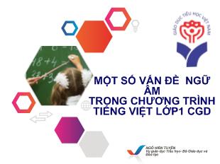 Một số vấn đề ngữ âm trong chương trình Tiếng Việt lớp1