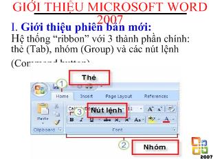 Bài giảng Giới thiệu Microsoft word 2007