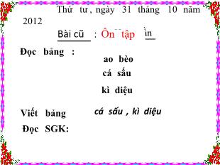 Bài giảng Học vần - Bài cũ: Ôn tập