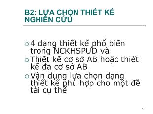 Bài giảng Nghiên cứu khoa học sư phạm ứng dụng_ lựa chọn thiết kế nghiên cứu