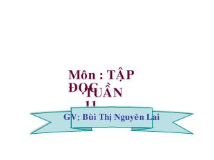 Bài giảng Tập đọc: Chuyện một khu vườn nhỏ